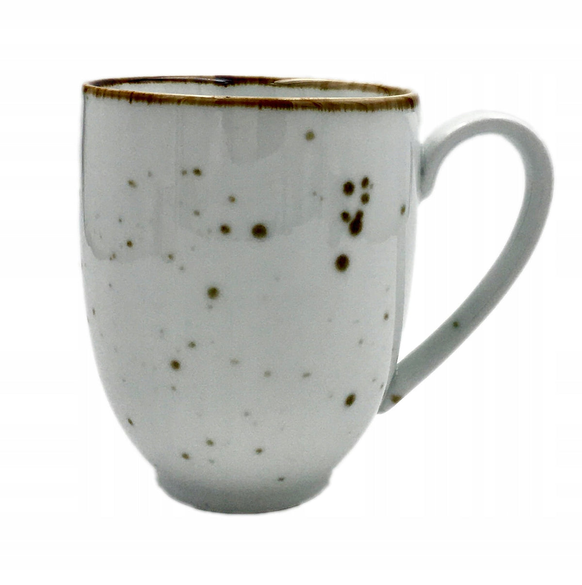 Alumina Bogucice Cottage White Kubek 400 ml porcelanowy do kawy i herbaty, w kropki, można myć w zmywarce