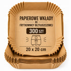 300 x WKŁAD AIR FRYER WKŁADY PAPIEROWE DO FRYTOWNICY BEZTŁUSZCZOWEJ 20 x 20 papier do pieczenia 20 cm /Wzór ze 150 sztuk