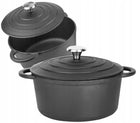 Garnek żeliwny 4,8 L do Pieczenia Kociołek brytfanna 26cm Indukcja Gaz z pokrywką, do piekarnika, na kuchnię ceramiczną