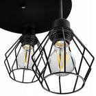 Lampa Sufitowa Wisząca Kinkiet Oprawa Żyrandol 3x E27 LED Czarna Do Salonu metalowa 3-punktowa 40 W nad stół kuchenny