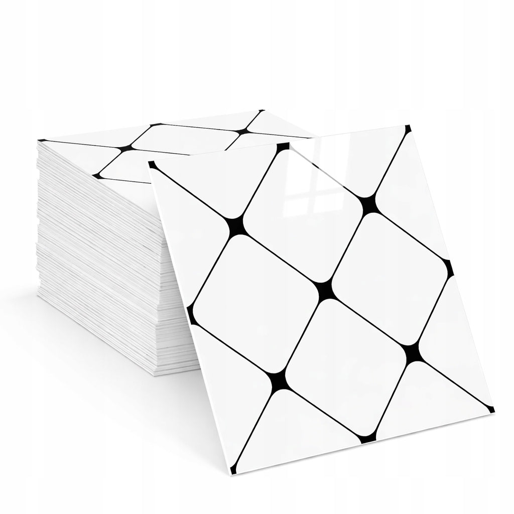 Płytki samoprzylepne pcv wodoodporne 10szt 0,9m2 naklejane decor nowoczesne panele ścienne 30x30 cm błyszczące gładkie