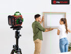 Laser krzyżowy poziomica laserowa 4D płaszczyznowa zielony + statyw 120cm niwelator do prac remontowych, 16 wiązek