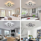 Lampa Sufitowa LED Plafon Ściemniacz Nowoczesny Żyrandol z pilotem i aplikacją 45W czarna aluminiowa oprawa wisząca 5