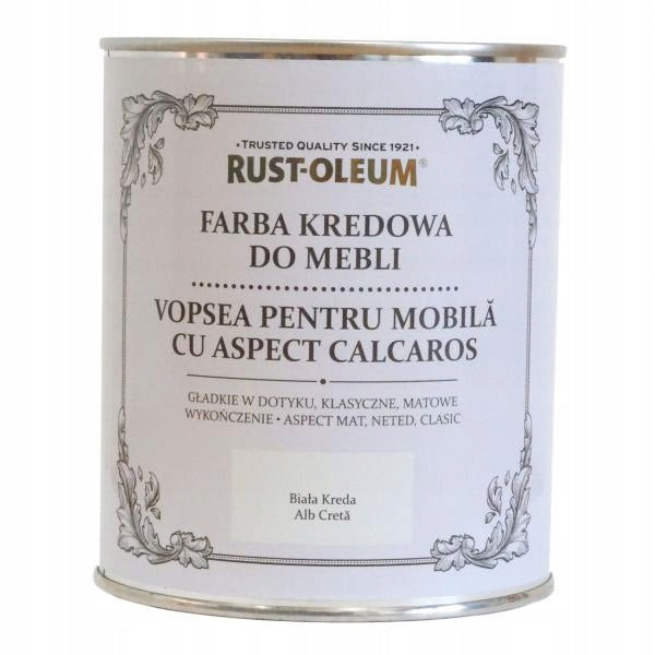 Farba kredowa do mebli matowa rustoleum biały biała kreda chalk white 750ml renowacja szafek, komód i kredensów