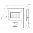 Naświetlacz LED 50W Halogen z czujnik ruchu Zmierzchu 4500lm 4000K Czujka lampa zewnętrzna IP44, reflektor do ogrodu