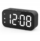 Budzik zegar elektroniczny duży wyświetlacz LED zegar budzik funkcja snooze cyfrowy do sypialni, czarny, średnica 9 cm