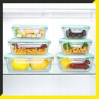 8x Szklane Pojemniki Hermetyczne Na Żywność Lunchboxy do Mikrofali Lodówki zmywarka, ciasto, produkty sypkie, ser