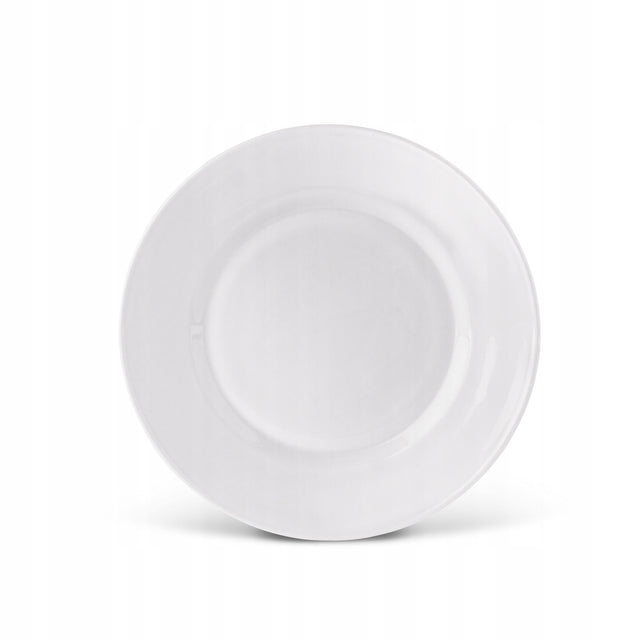 Komplet talerzy Deserowych Komplet małe talerze ciasta Tadar Suzi 20cm 6szt szklane okrągłe białe, do zmywarki i mikrofalówki na ciasto, szklane