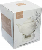 Dzbanek na Podgrzewaczu Biały Porcelana Imbryk do Herbaty Prezent 900ml czajniczek do parzenia naparów, serwowania