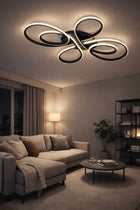 Lampa LED sufitowa plafon EKO żyrandol LED nowoczesna + pilot czarna okrągła 100 cm, 2 punkty światła, zintegrowane
