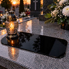 Podstawka pod Znicze na Grób Czarna Duża akryl 30x14 cm Antypoślizgowa tacka cmentarna na lampiony, akcesorium nagrobne