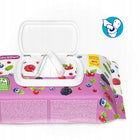 Nawilżany Papier Toaletowy dla Dzieci Kindii Pure&Fresh Owoce leśne 20x60 mokre chusteczki higieniczne, zapachowe listki