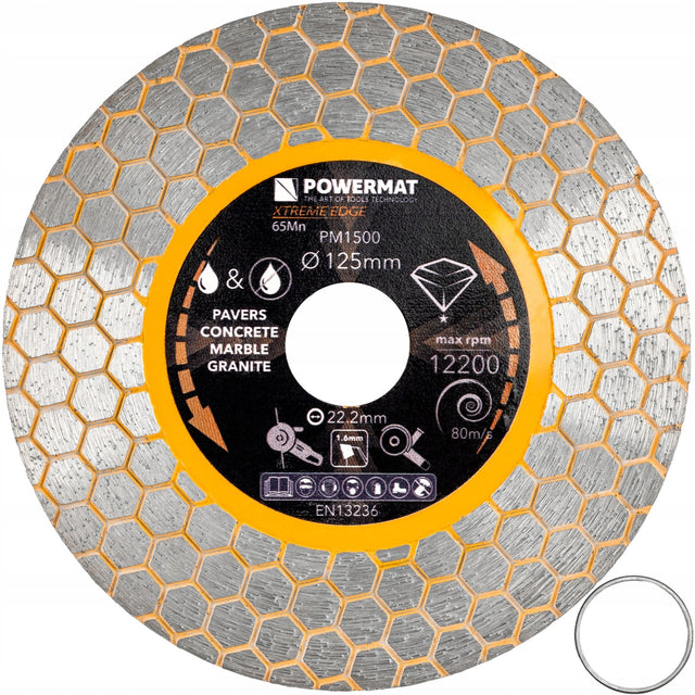 Tarcza diamentowa HEX 1.6mm 125mm do ceramiki betonu cegły 22.2mm 12200RPM 1 szt.