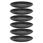 6x TALERZ OBIADOWY AURORA BLACK 26,5cm PŁYTKI SZKLANY PŁASKI DUŻY RYFLOWANY okrągłe naczynie do mikrofalówki i
