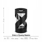 Znicz Elegancki Żywiczny 27 cm Czarny Znicz na Cmentarz Artystyczny Nastro lampion nagrobny parafinowy dekoracja grobu