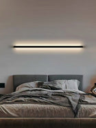 NOWOCZESNA LAMPA LED ŚCIENNA KINKIET ŚCIENNY WEWNĘTRZNY DŁUGA 60 CM oprawa do salonu, czarny metal, zintegrowane źródło