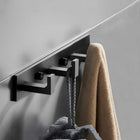 Wieszak ścienny z 3 haczykami uchwyt 248mm czarny loft metalowy do łazienki na ręczniki, montaż na kołki