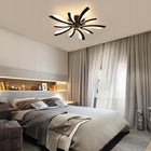 Lampa Sufitowa Czarna LED Żyrandol z Pilotem Nowoczesna do Salonu 48W oprawa wisząca, 5 punktów świetlnych, metalowa