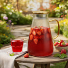 DZBANEK DO HERBATY na WODĘ sok lemoniadę SZKLANY Z POKRYWKĄ duży 1800ml z filtrem do kawy i naparów, bezbarwny
