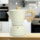 Kawiarka aluminiowa moka zaparzacz włoski do kawy na 6 filiżanek indukcyjna, 300 ml, beżowa, parzenie herbaty