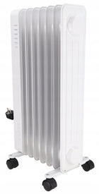 Grzejnik olejowy elektryczny TERMOSTAT olejak 7 żeberek DEDRA moc 1500W 14 mm 67 mm grzewcza biały
