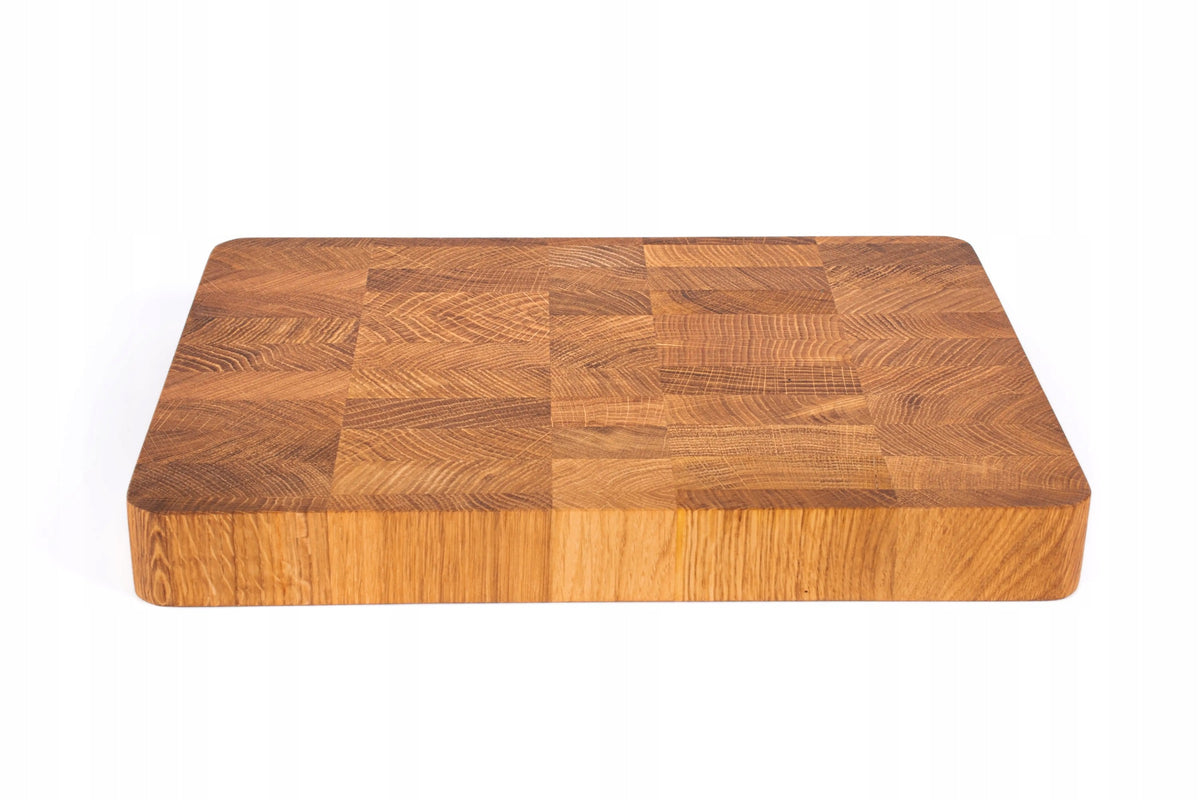 Deska drewniana do krojenia dębowa mała endgrain 35x25x4 CM sztorcowa 35 cm beżowy uniwersalne