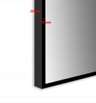 Lustro 80x60 w wąskiej aluminiowej ramie loft czarna biała srebrna złota zwierciadło prostokątne metalowe do łazienki i