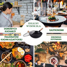 WOK 30 cm z pokrywką KINGHoff KH1984 stal węglowa nieprzywierająca Indukcja patelnia głęboka do smażenia