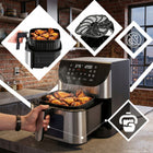 Frytkownica beztłuszczowa AIR fryer frytownica duża misa 8l XXL mocna 1800W srebrny