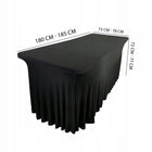 Pokrowiec falbana na stół bankietowy cateringowy czarny skirting 180x76cm obrus poliestrowy, dekoracja na eventy i