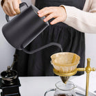 Dzbanek do kawy z dripa czajnik konewka barista gęsia szyja stalowy 350 ML imbryk przelewowy, czarny, pour over