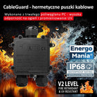 Potrójna hermetyczna puszka kablowa instalacyjna IP68 CableGuard czarna 3x mufa elektryczna, rozgałęźnik przewodów