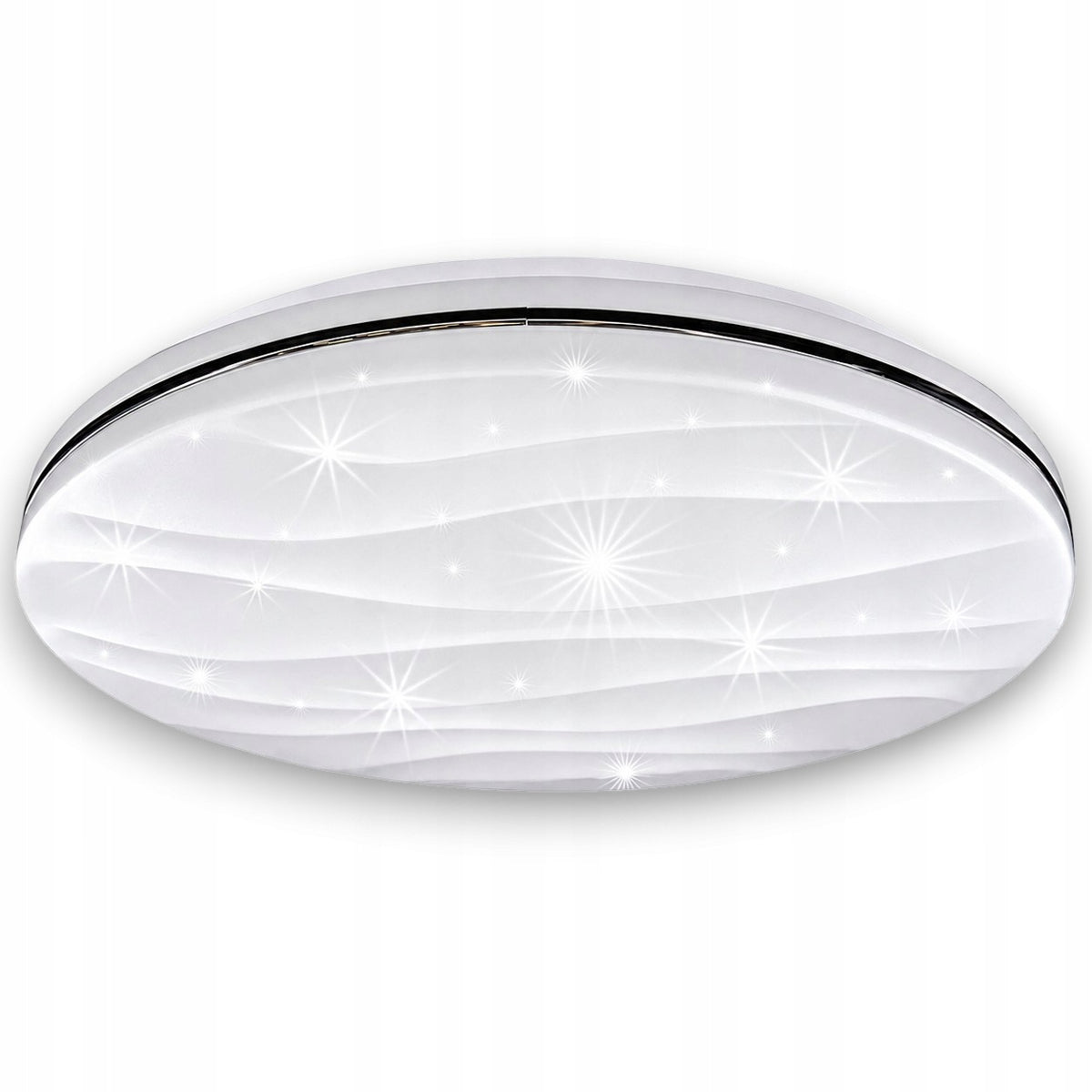 Lampa do łazienki plafon łazienkowy efekt gwiazd LED 32W barwa neutralna okrągła oprawa sufitowa biała, zintegrowane