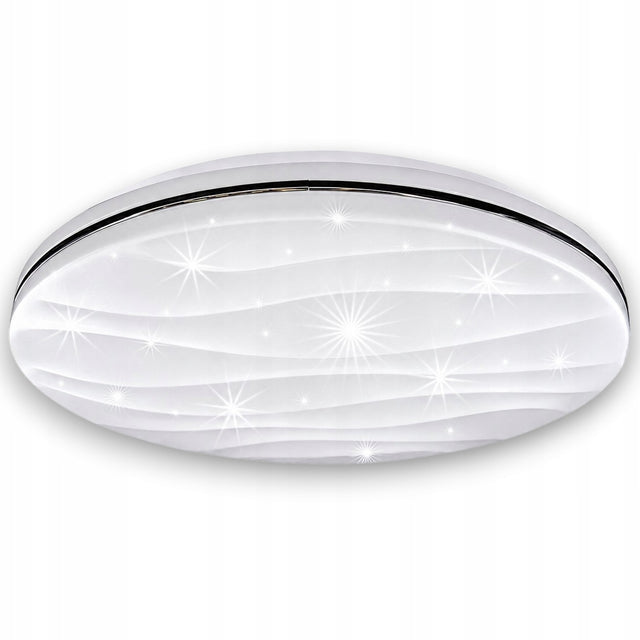 Lampa do łazienki plafon łazienkowy efekt gwiazd LED 32W barwa neutralna okrągła oprawa sufitowa biała, zintegrowane źródło światła