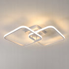Lampa Sufitowa LED Żyrandol Kwadratowy Biały Nowoczesny 42W 3000K oprawa do salonu i jadalni, ciepła barwa, 2 punkty