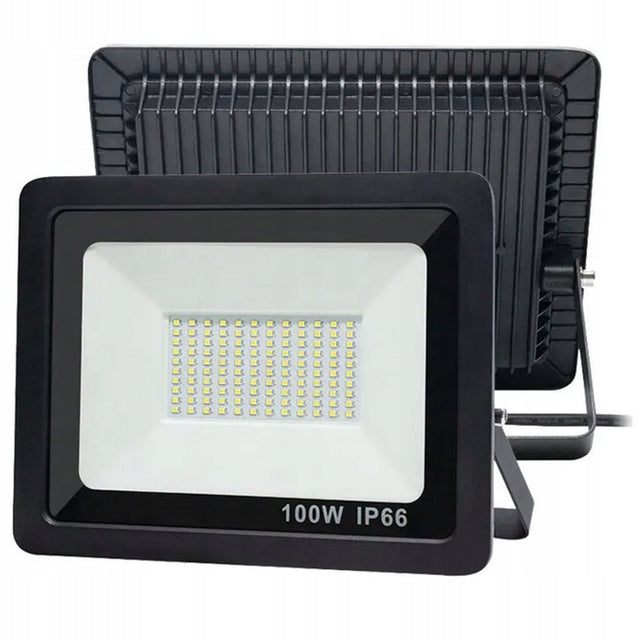 Halogen LED naświetlacz lampa 100W reflektor szkło hartowane 9000lm slim+ oprawa zewnętrzna IP66 4500K do ogrodu garażu i na podjazd