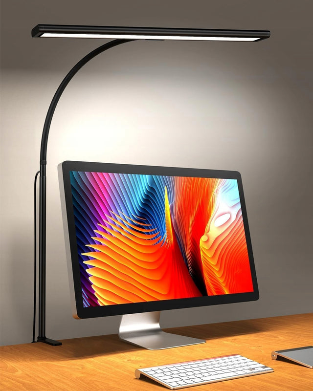Lampka biurkowa LED 160 LED zaciskowa 30 trybów 3 ściemnialna 70 CM lampa stołowa, do czytania i nauki, regulacja jasności, zasilanie sieciowe