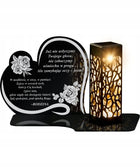 Duży Personalizowany Znicz Solarny XL Serce Wspomnienie Wszystkich Świętych lampion LED na cmentarz, wysokość 18 cm