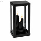 Lampion LED czarny na grób znicz elektryczny 3 świece elegancki 25 CM lampka cmentarna, dekoracja nagrobna, ozdoba