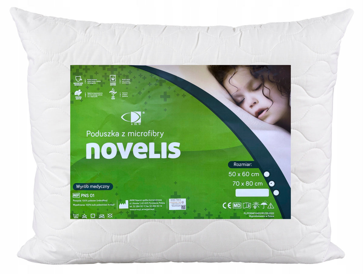 Poduszka novelis 70X80 do spania, granulat silikonowy, wypełnienie 1000 g