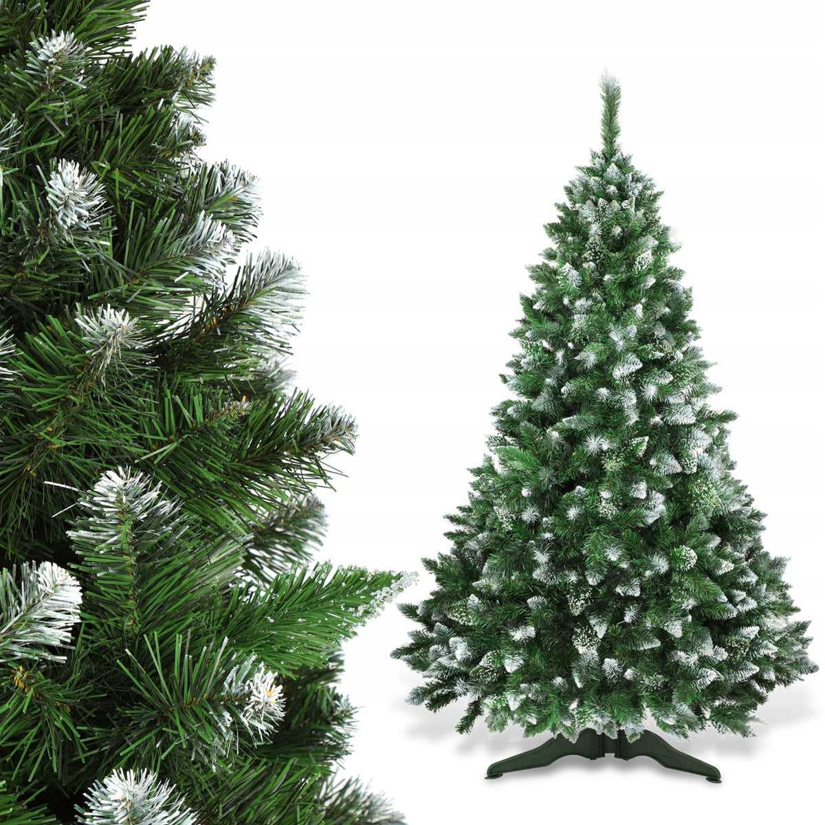 CHOINKA SZTUCZNA JAK ŻYWA 220 cm JODŁA GĘSTA DIAMENTOWA OŚNIEŻONA PREMIUM 201 - 220 cm zielony