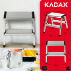 Taboret składany podest drabinka 38cm aluminiowa 2 stopnie 125kg schodki domowe, stołek pomocniczy do sięgania i prac