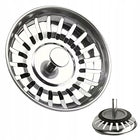2 szt. Sitko do zlewozmywaka zlewu korek syfon srebrny automatyczny metalowy filtr odpływowy 81 mm, koszyczek kuchenny