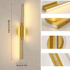 Nowoczesna lampa ścienna LED 60cm slim liniowy złoty kinkiet oprawa do wnętrz, oświetlenie dekoracyjne, zintegrowane