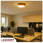 Lampa sufitowa Plafon LED drewno biały okrągły 30cm 30W Neutralny do salonu oświetlenie pokojowe zintegrowane źródło
