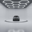 Hexagon Lampa LED 419x301 cm XXL Sufitowa Panel Oświetlenie Do Garażu plafon geometryczny, oprawa warsztatowa, zimna