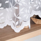Firana żakardowa ZUZANNA 300x150cm prosta w kwiaty (gotowa) z obszyciem firanka biała na żabki, pojedyncza dekoracja