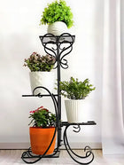 Kwietnik stojak na kwiaty metalowy stojący loft rośliny regał 79 CM czarny