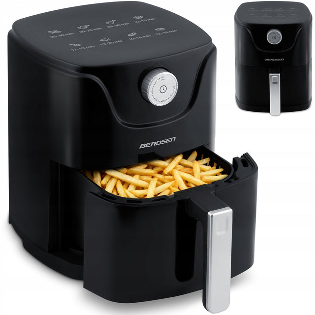 Frytkownica beztłuszczowa frytownica AIR fryer mocna berdsen 1000 w czarny