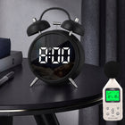 Budzik retro z cyfrowym wyświetlaczem metalowy LED głośny zasilanie USB zegar elektroniczny do sypialni na biurko